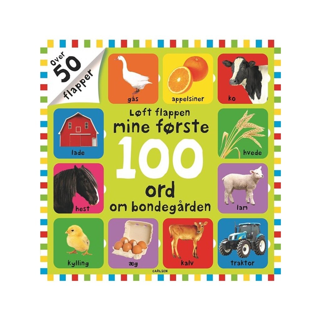 Løft flappen mine første 100 ord om bondegården - Børnebog - Papbog
