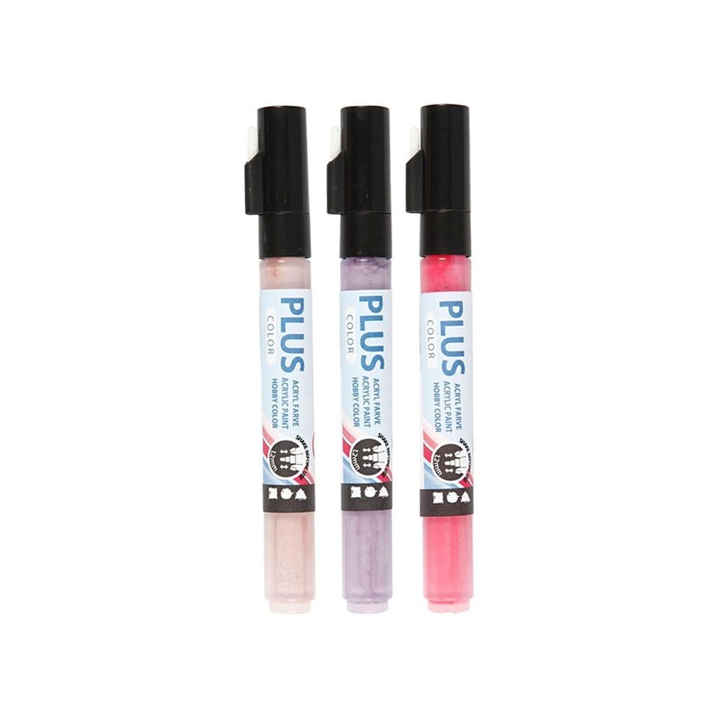 Creativ Company Plus Color Paint Pens - Fuchsia.Dusty Rose.Dark Lilac