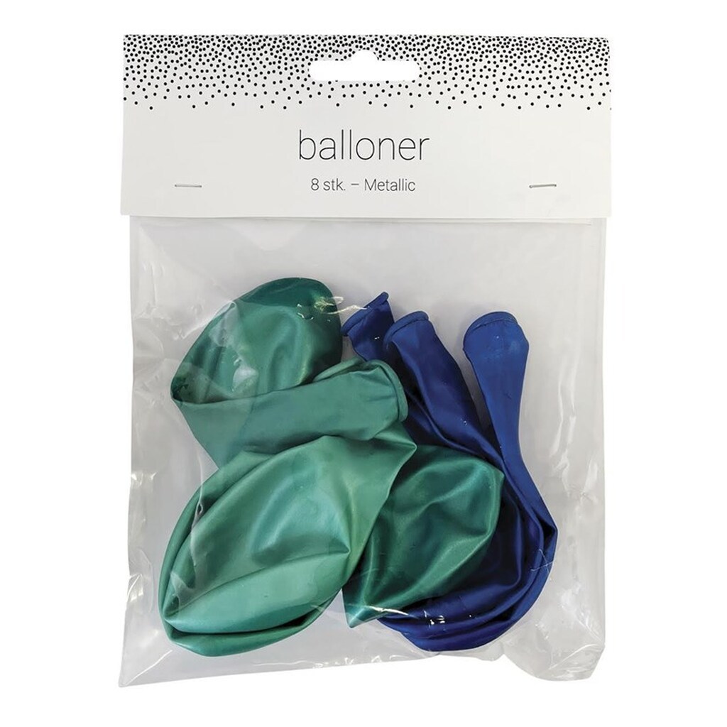 SCANSEASON Ballon 8 stk. 23 cm. Blå metallic mix