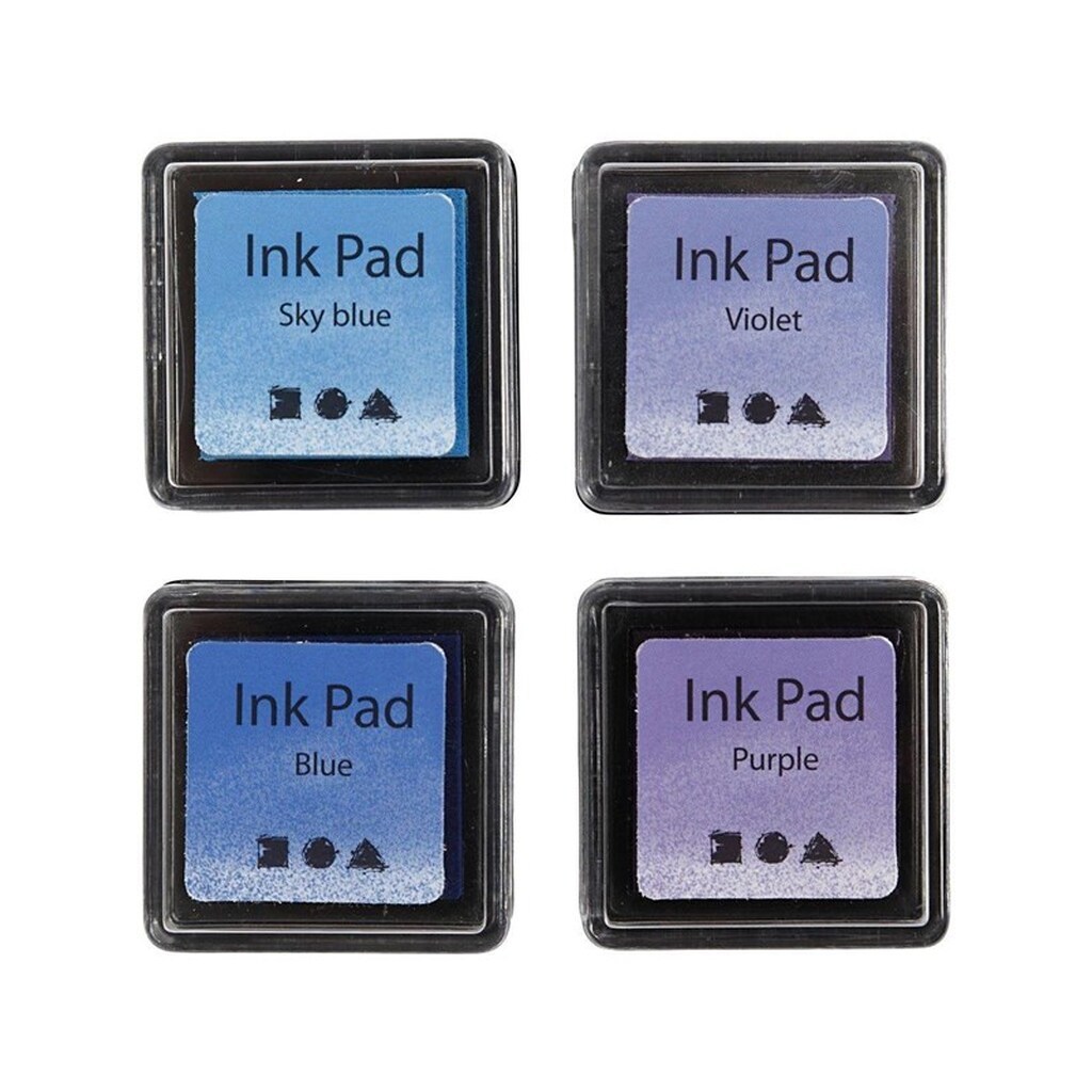 Creativ Company - Stamp Ink Blue Shades/Purple 4 pcs.