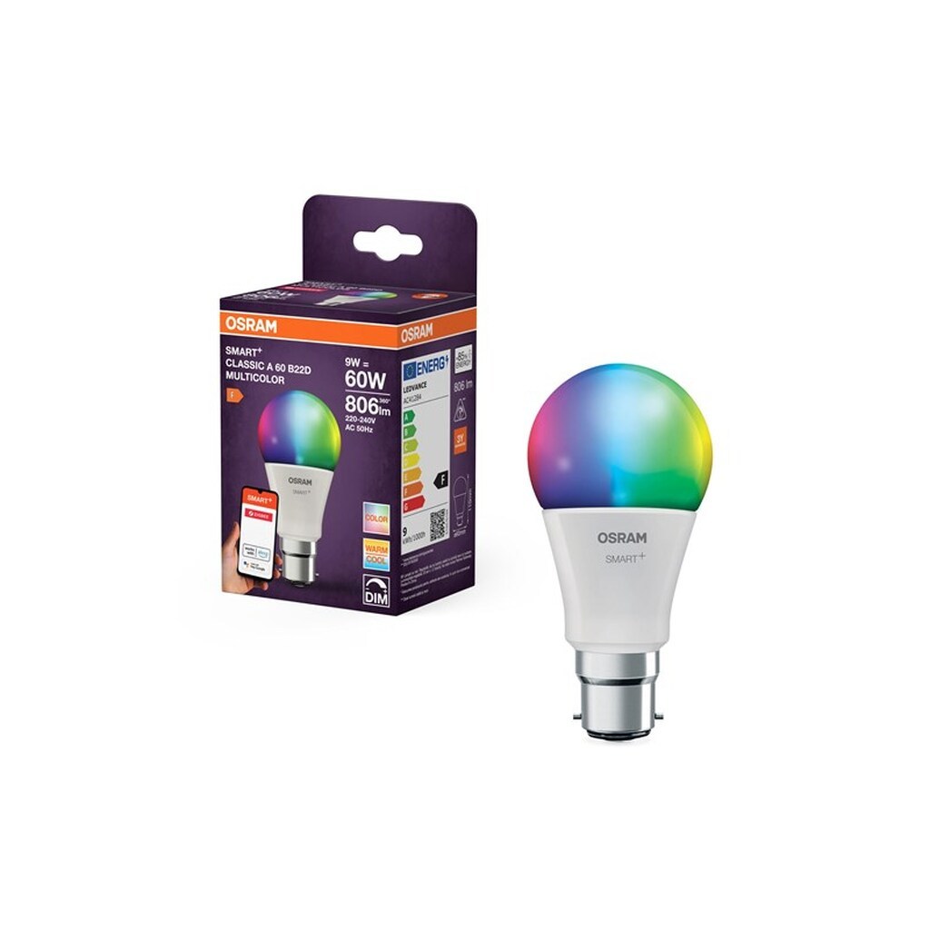 Osram SMART+ standard 806lm 9W/RGBW mat (60W) B22d Zigbee