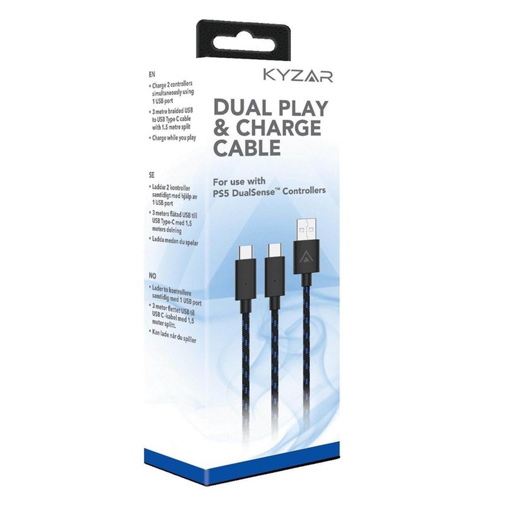 Kyzar Play and charge cable for PS5 - Miscellaneous Tilbehør til spillekonsol - Sony PlayStation 5