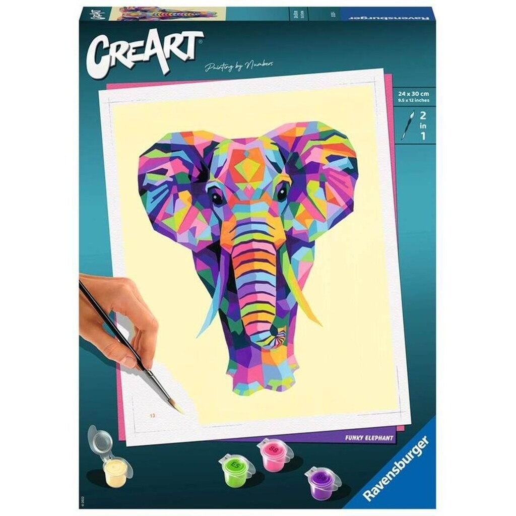 CreArt Paint by Numbers - Funky Elephant