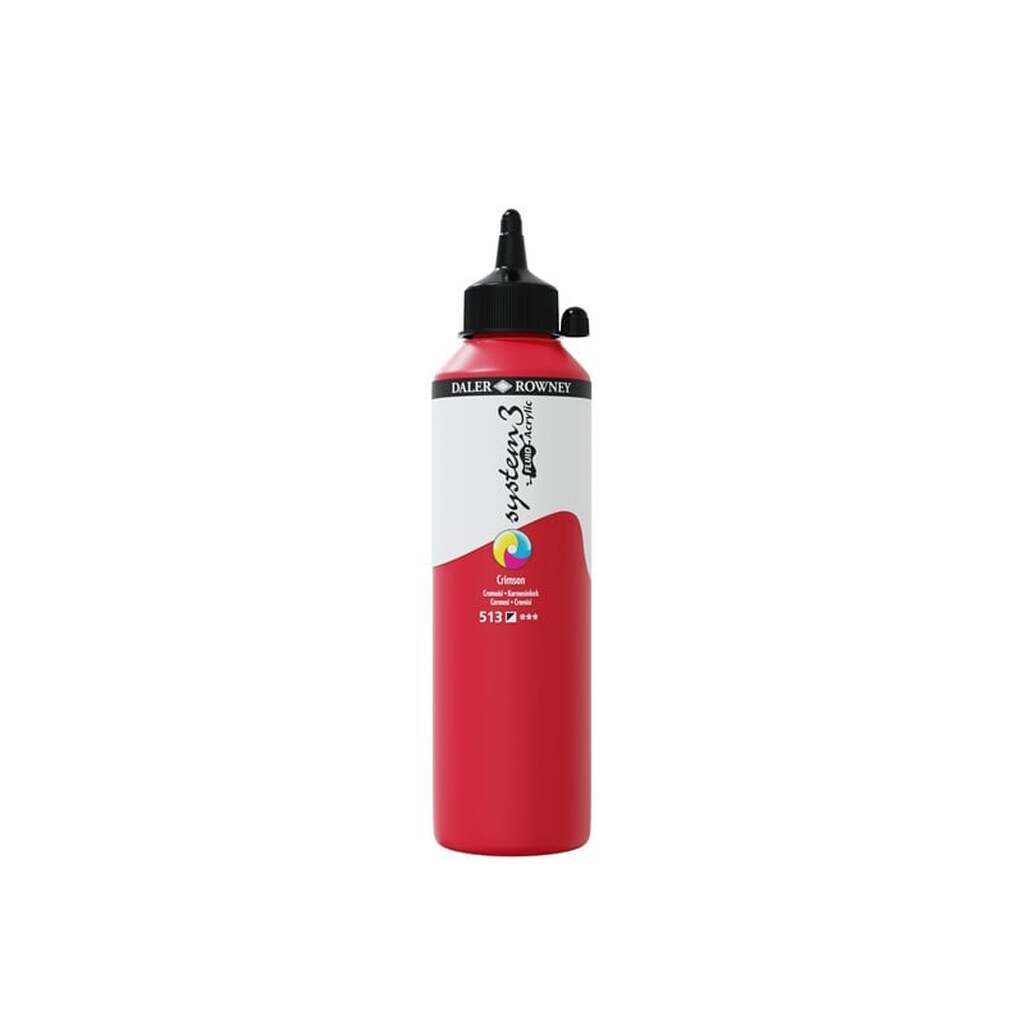 Daler-Rowney System3 Fluid Acrylic 500 ml Crimson