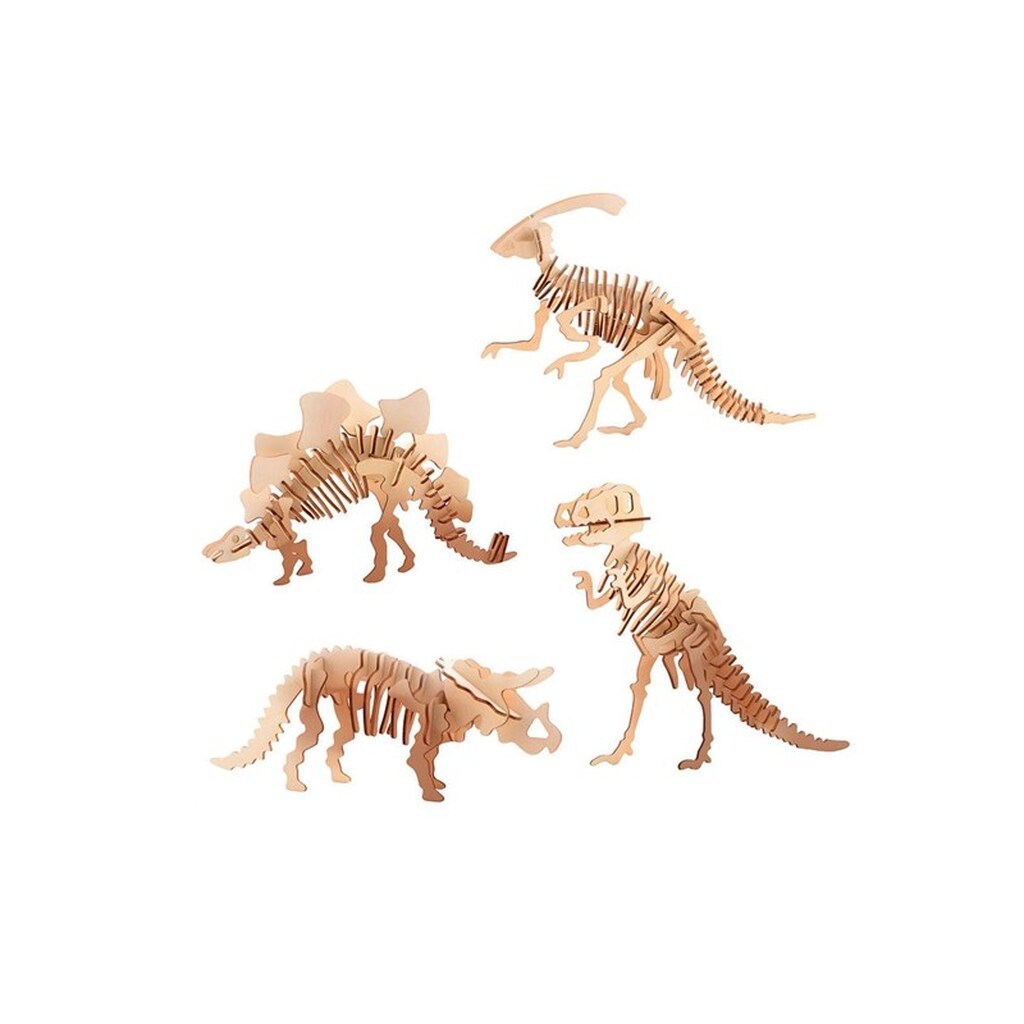 Johntoy Wooden Dinosaur 3D Construction Kit (Assorted)