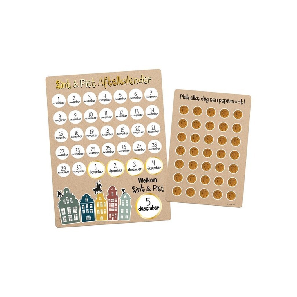 Folat BV Sinterklaas Countdown Calendar with Stickers Welcome Sint &amp; Piet