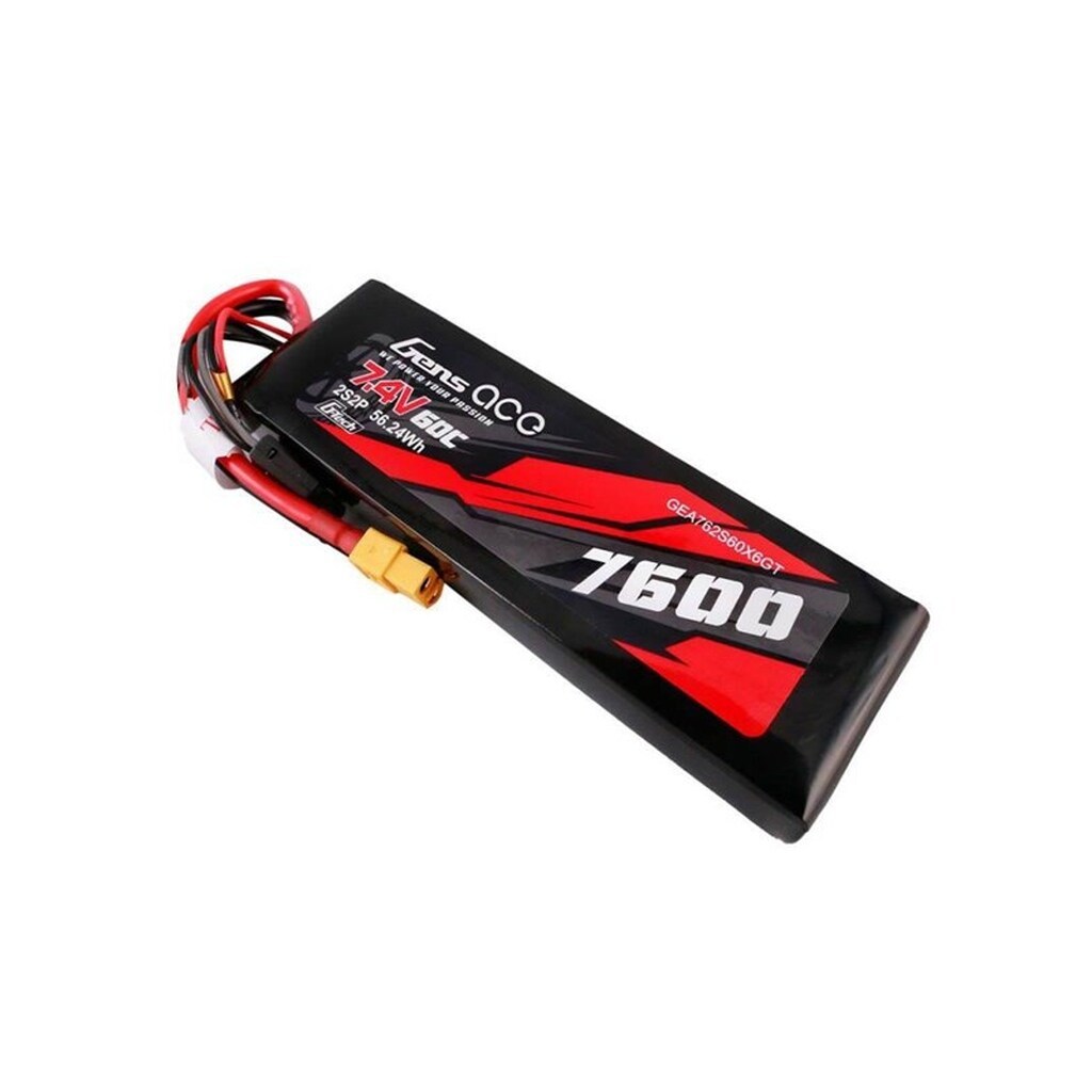 Gens ace &amp;Tattu G-Tech 7600mAh 7.4V 60C 2S2P Lipo Battery PC mat Battery