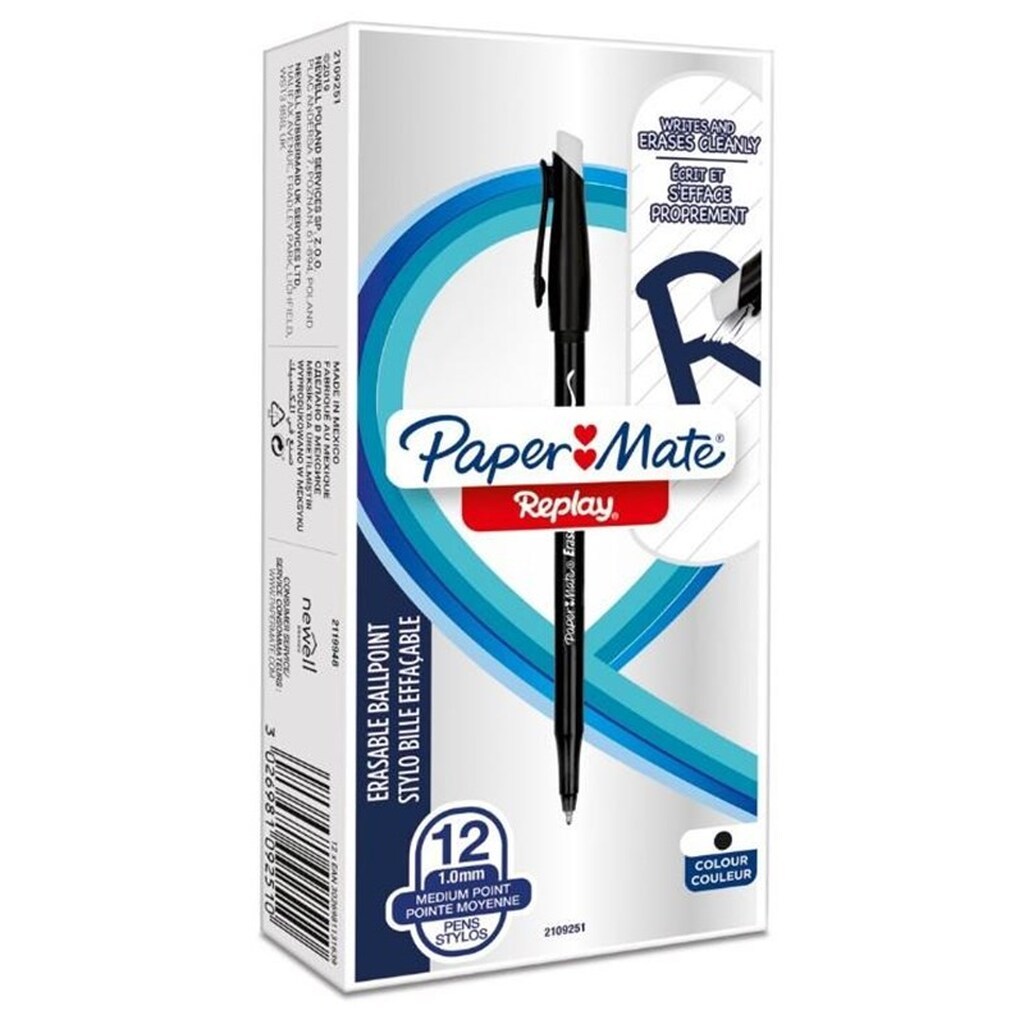 Paper Mate Replay - ballpoint pen - black (pack of 12)