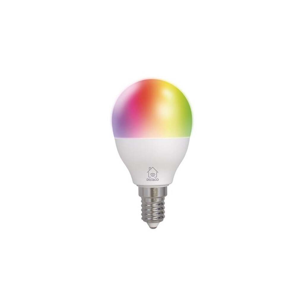 Deltaco Smart LED-pære, E14, RGB, Wi-Fi, 4,9 W