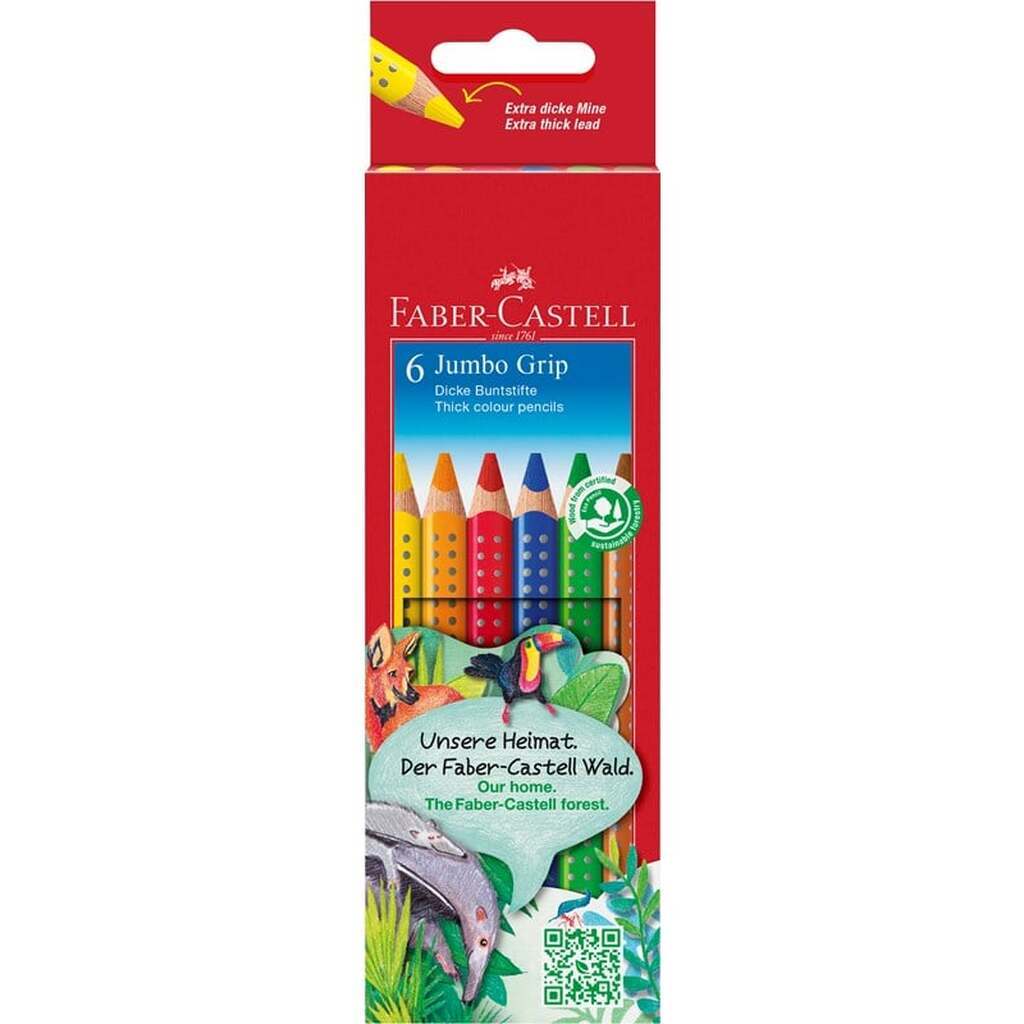 Faber-Castell Jumbo Grip akvarel Trekants  6 ass.