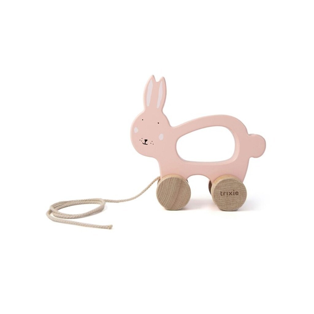 Trixie Baby Wooden Pull Figure - Mrs. Rabbit