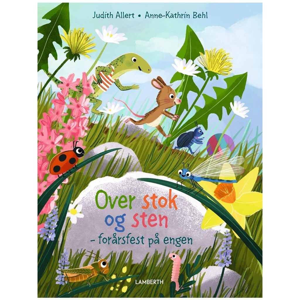Over stok og sten - forårsfest på engen - Børnebog - hardcover