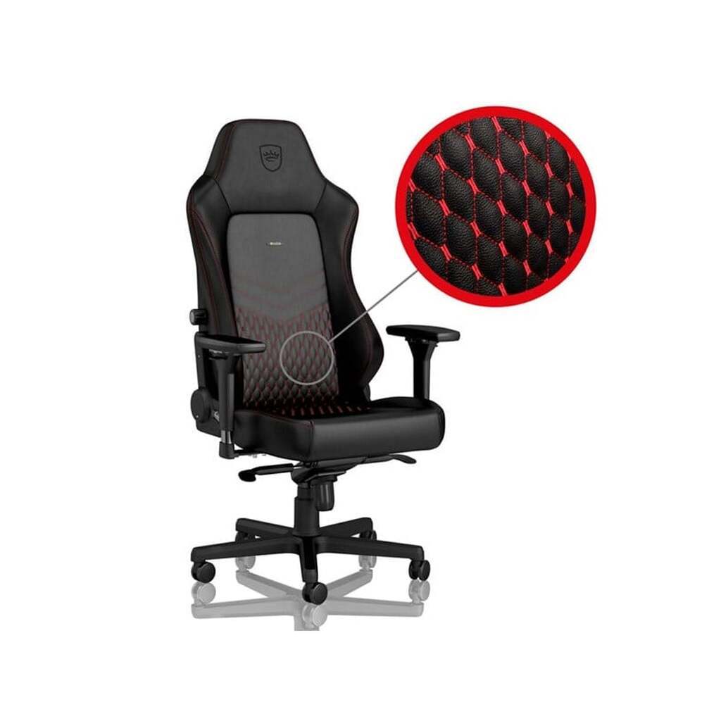noblechairs HERO Gaming Chair - Black/Red Gamer Stol - Sort / Rød - PU Læder - Op til 150 kg