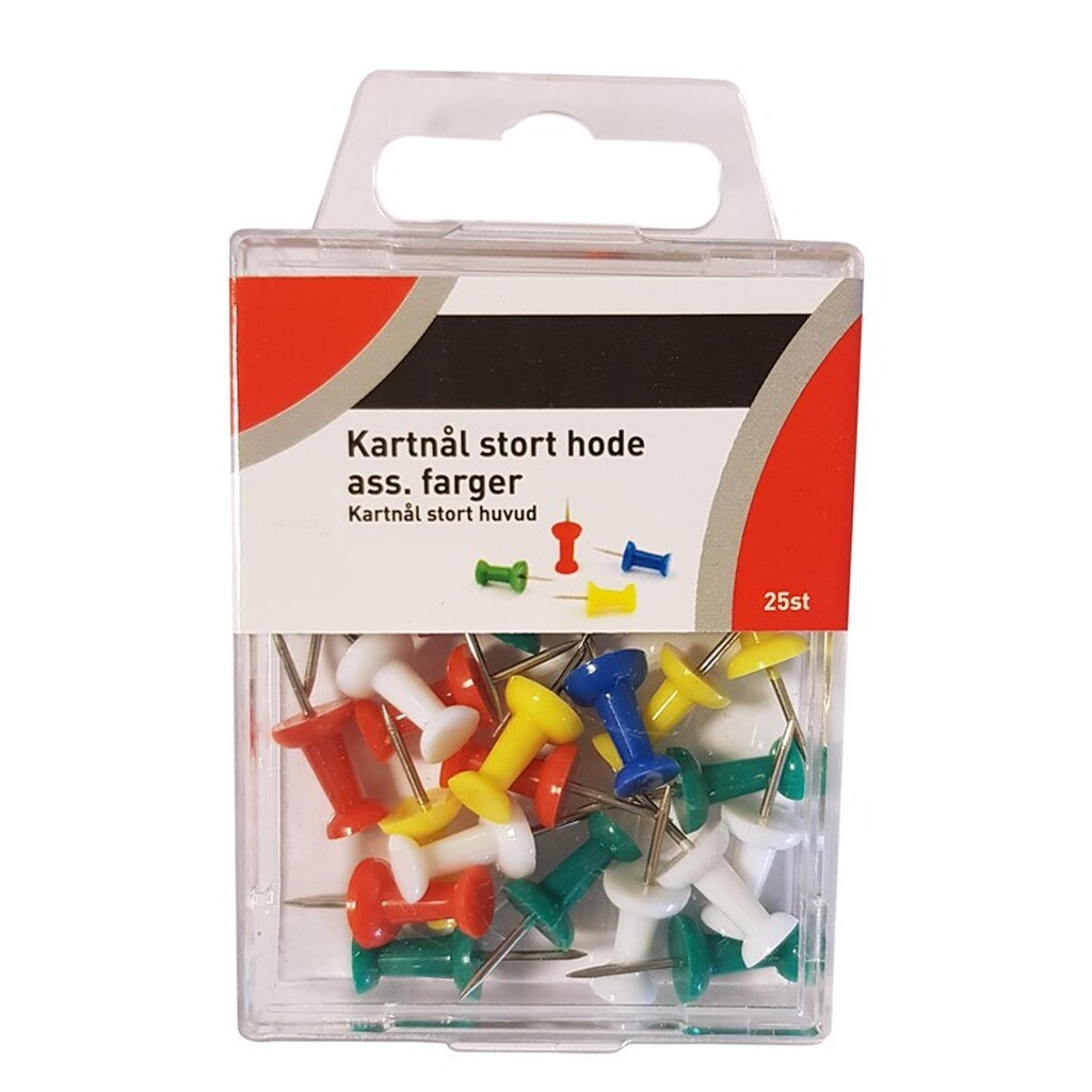 BRIGHTOFFICE Kortnåle Push Pinn 25 stk.