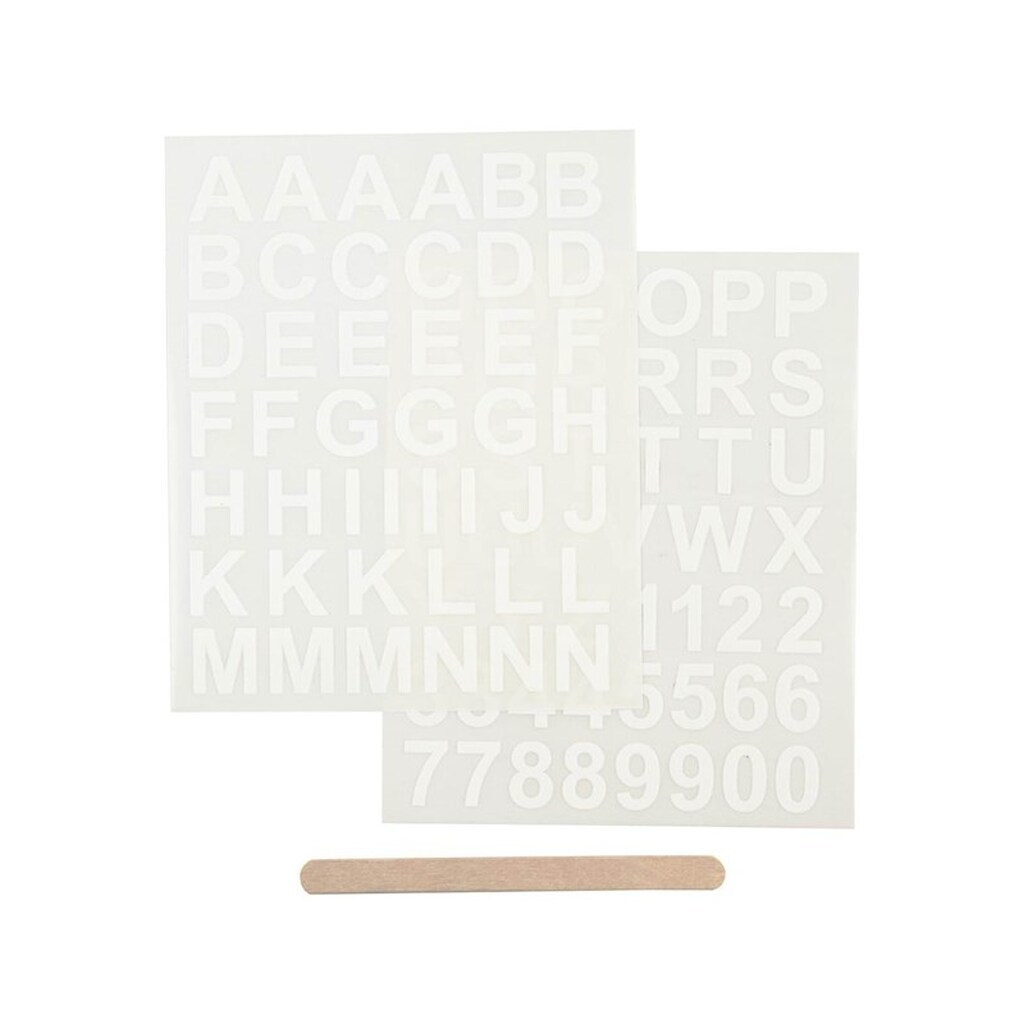 Creativ Company - Rub-On Stickers Letters and Numbers White 2 Sheets