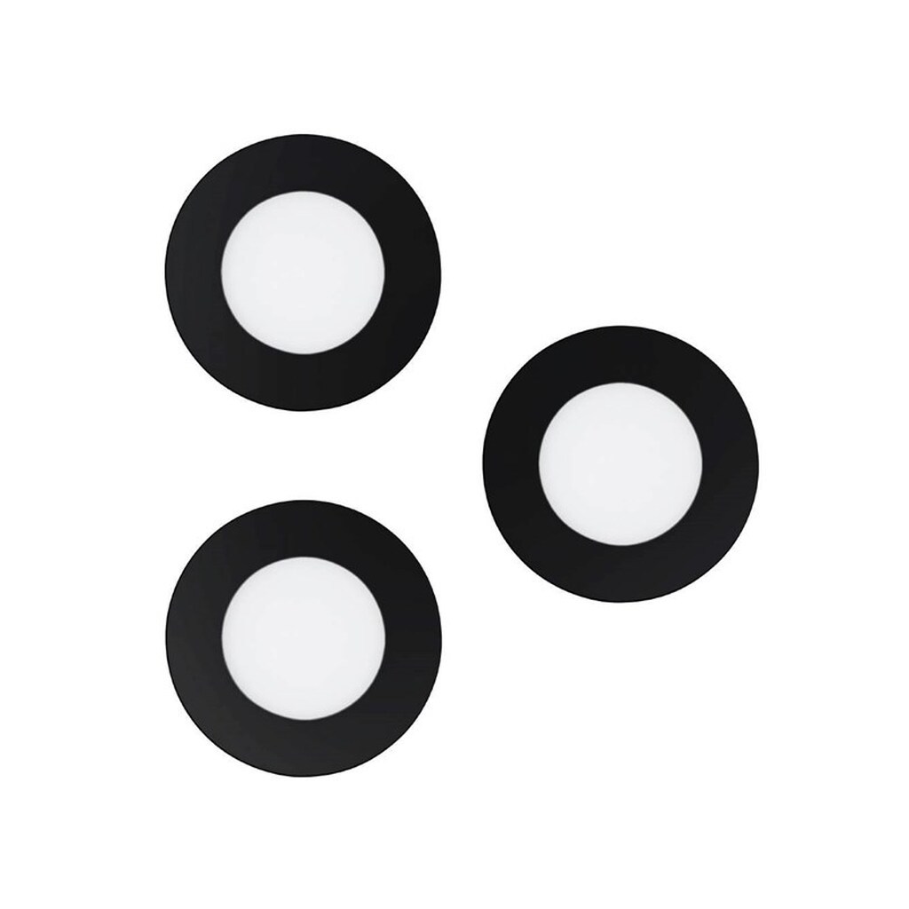 EGLO FUEVA-Z INDBYG. SÆT Ø85 CCT/RGB 3X390LM 2700-6500K IP44 SORT