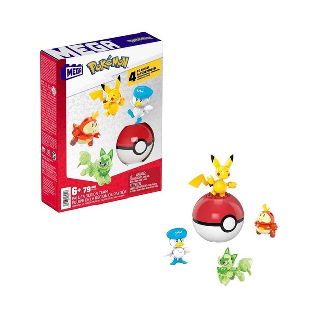 MEGA Construx - Pokeball 5 Pack - Paldea Partners (4 new figs + ball) - Scarlet &amp; Violet