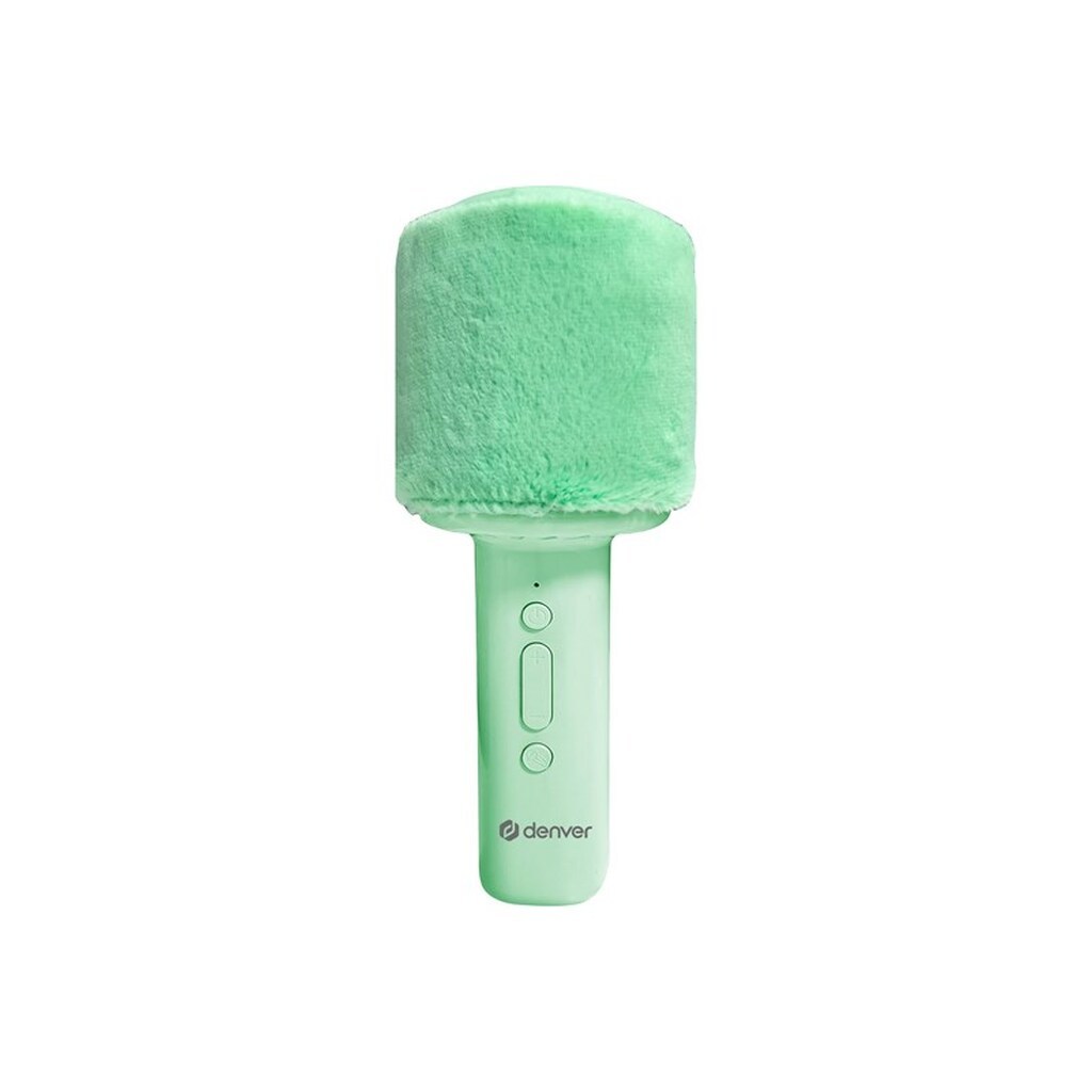 DENVER Bluetooth Karaoke  Microphone Speaker with fluffy top - Green