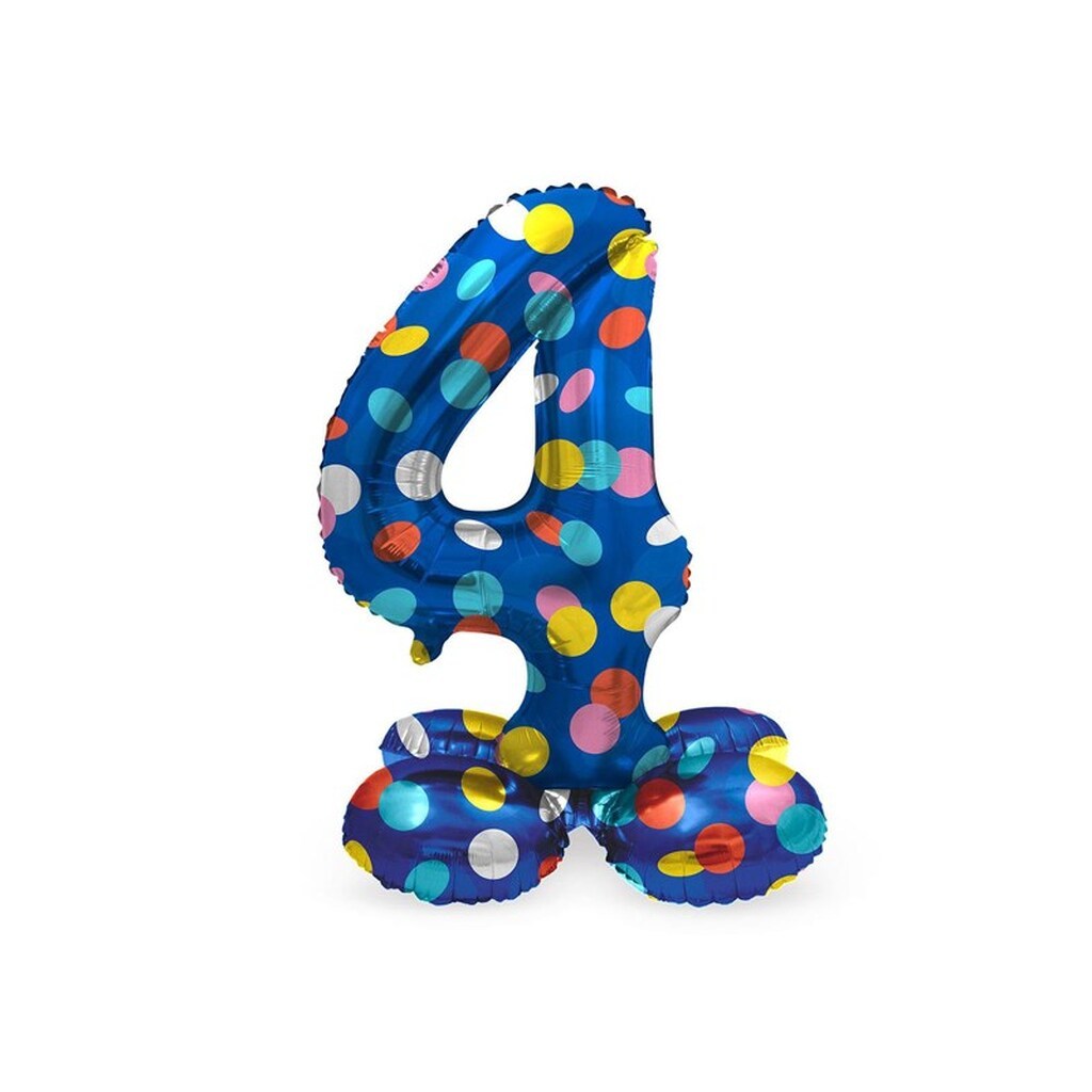 Folat BV - Standing Foil Balloon Colorful Dots Number 4 - 72cm