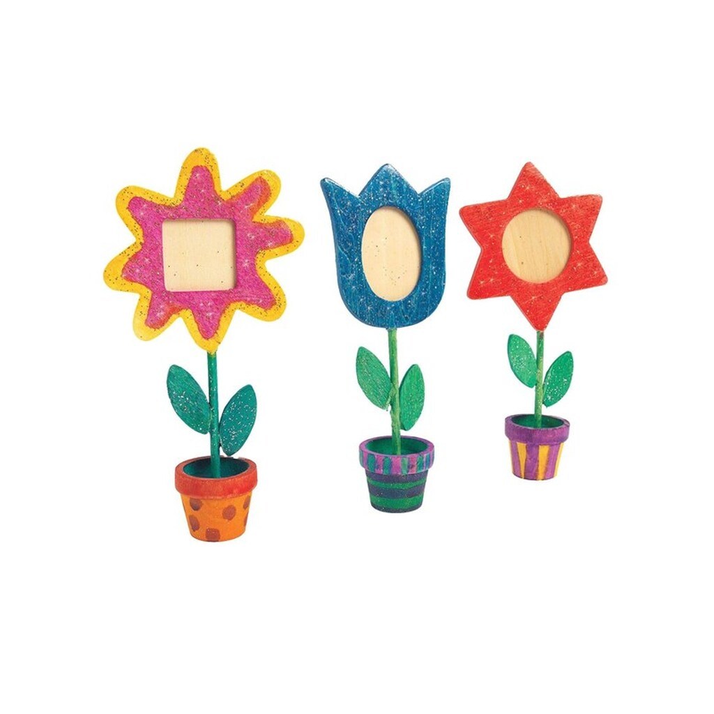Colorations - Wooden Flower Pot Photo Frame Set of 12