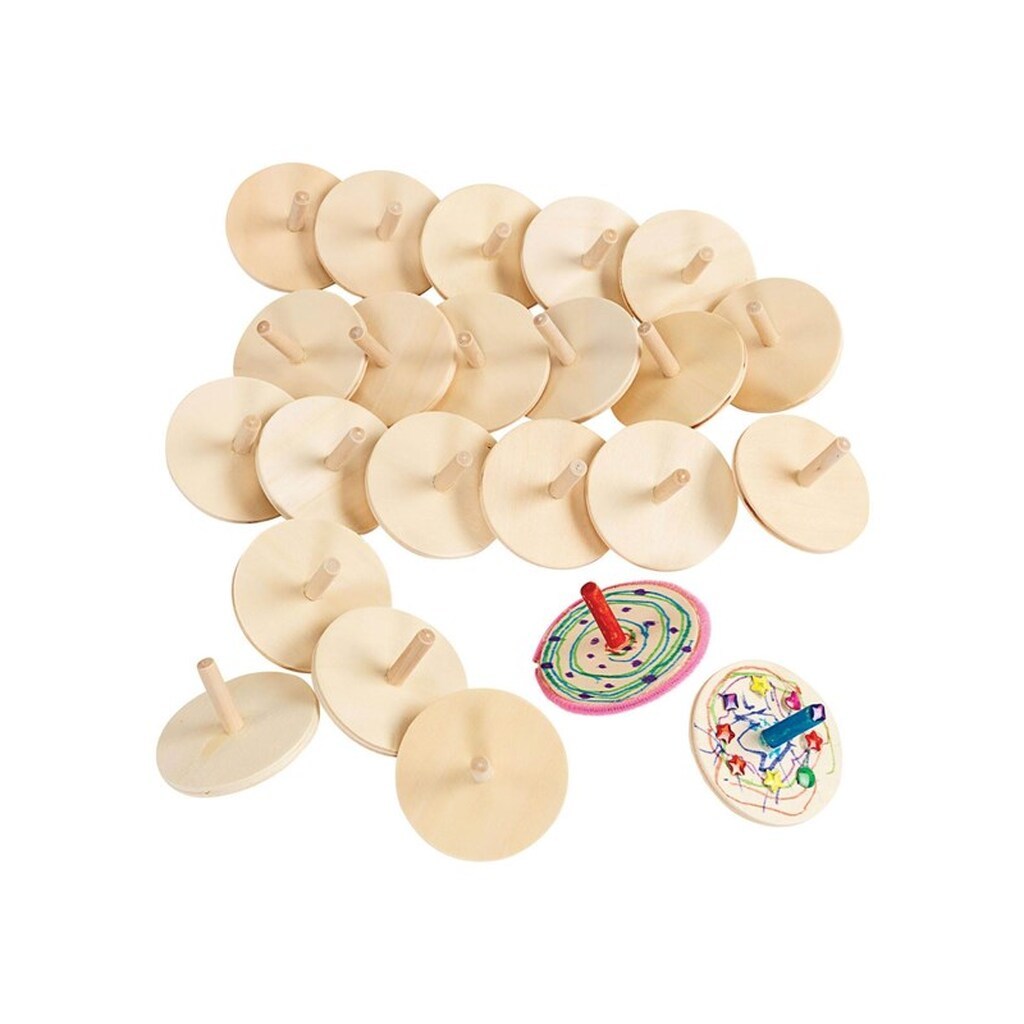 Colorations - Wooden Spinning Tops Set of 24