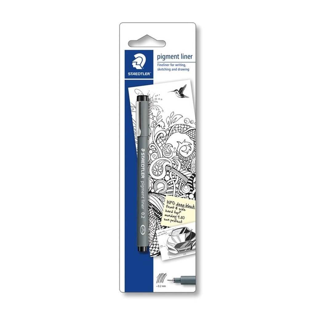 Staedtler STAEDTLER Pigment Liner 0,2mm Sort 1/Bk