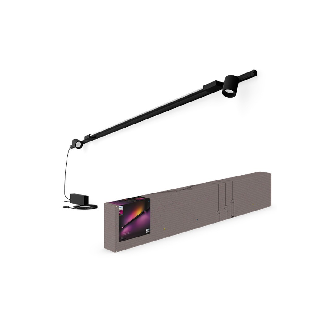 Philips Hue Perifo Væg Sæt - 2 Cylinder Spots + Lysbar - Sort