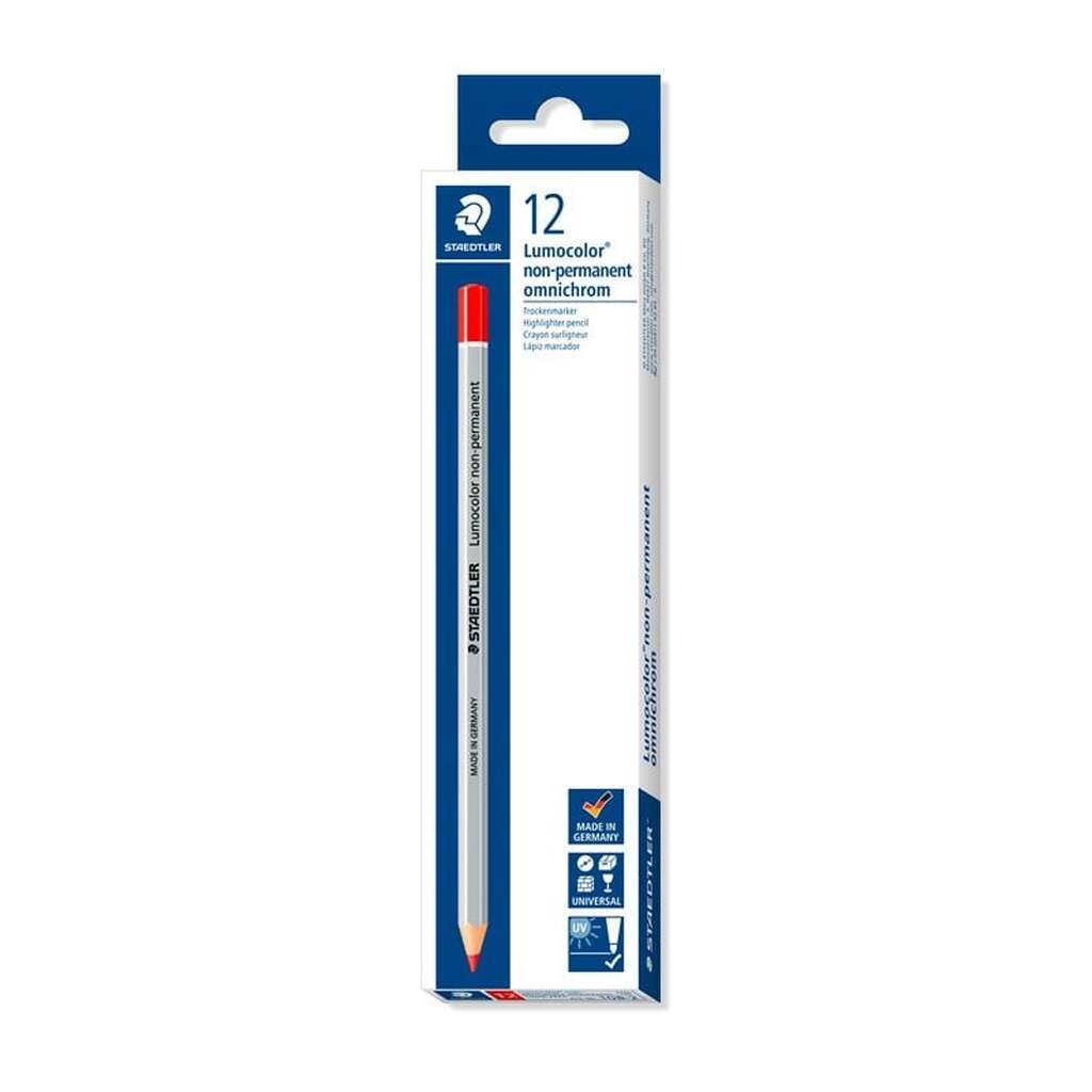 Staedtler LUMOCOLOR TØRMARKER NON-P rød, ÆSKE 12 STK