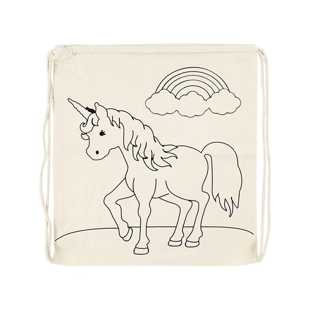 Creativ Company Color your own Cotton Gym Bag Unicorn