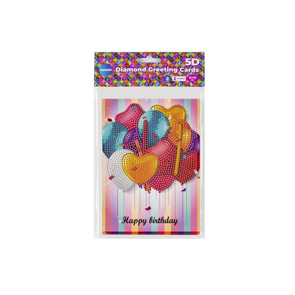 CENTRUM Diamond Painting Fødselsdagskort, 2 stk.
