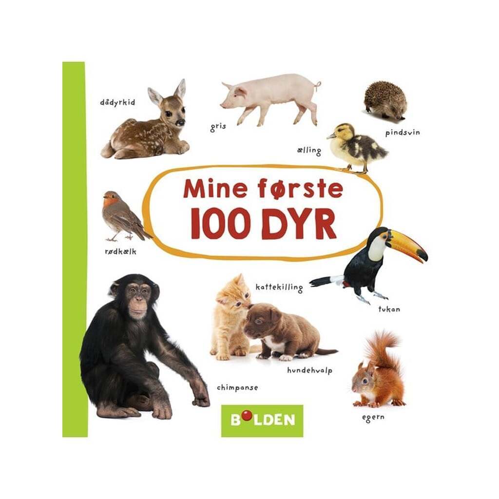Mine første 100 dyr - Børnebog - Papbog
