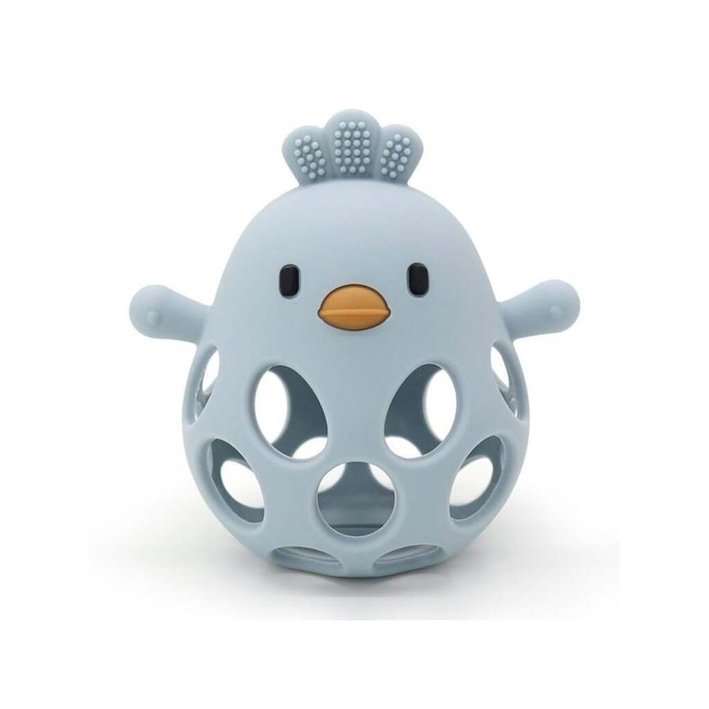 Magni Teether ball with duckling in LFGB silicone - Blue