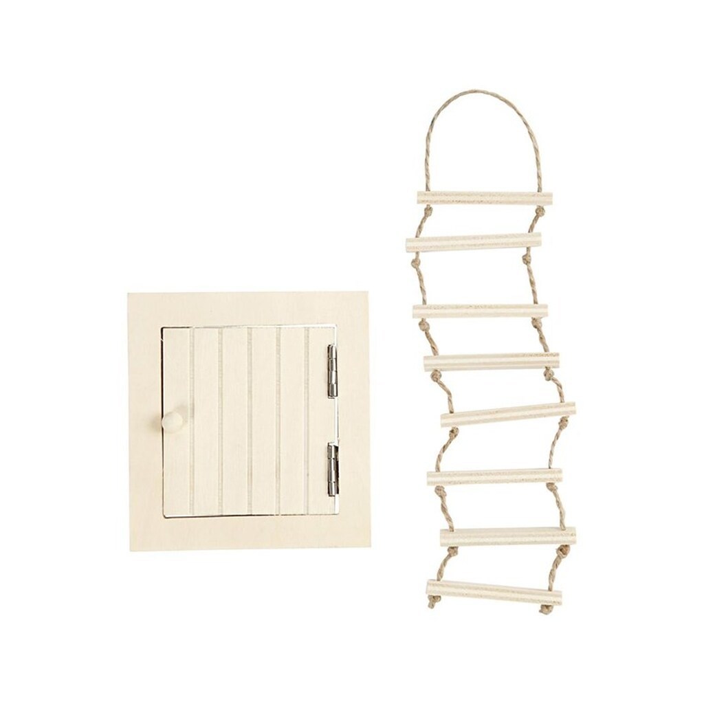 Creativ Company Mini Wooden Attic Hatch and Rope Ladder