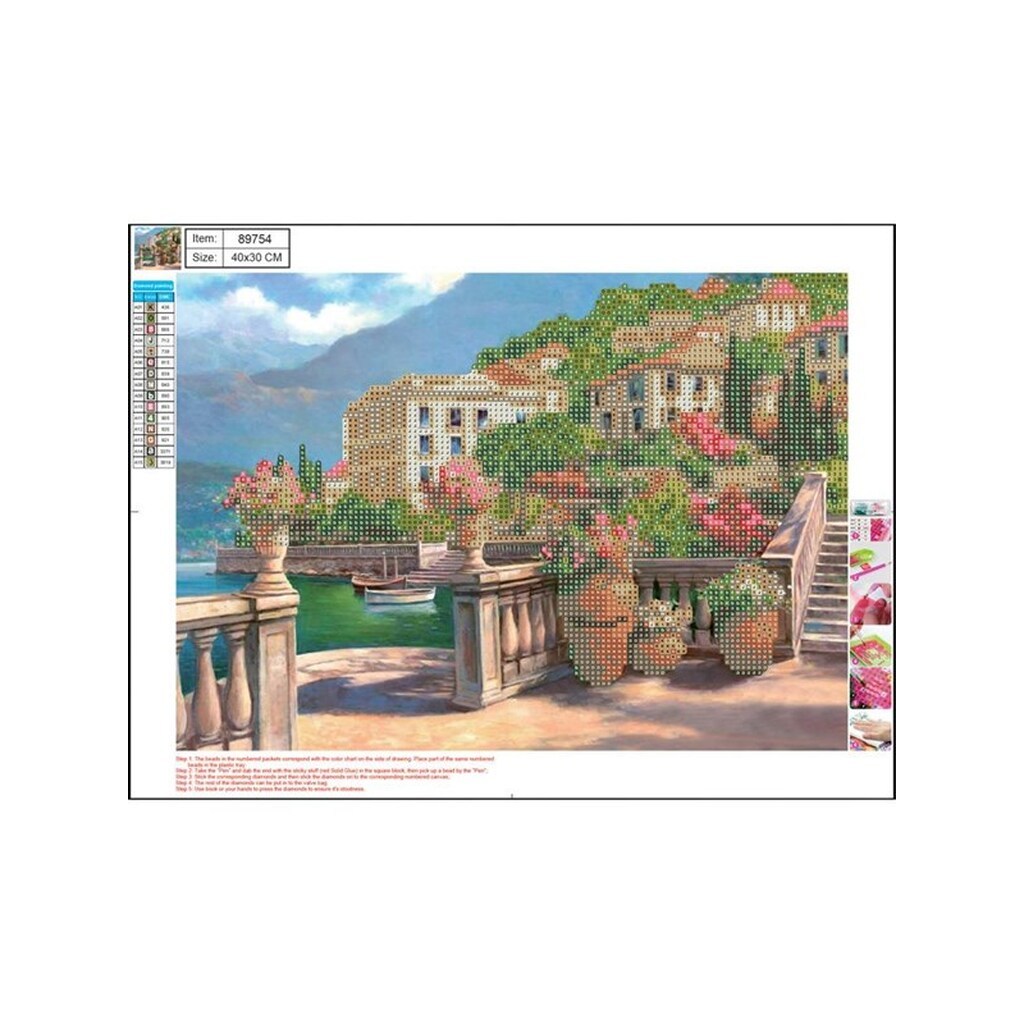 CENTRUM Diamond Painting 30*40cm. Søbred m. huse