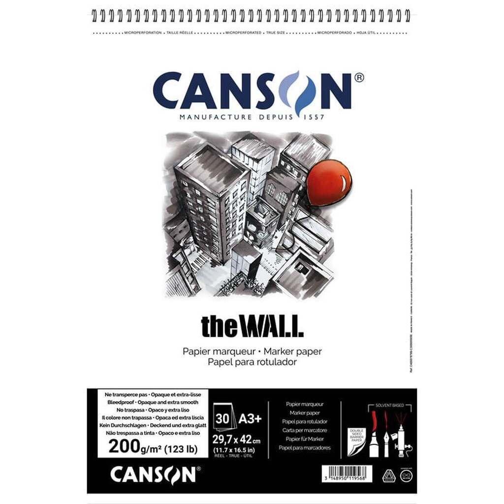 Canson The Wall A3+ 220G Spiral Pad 30 SH