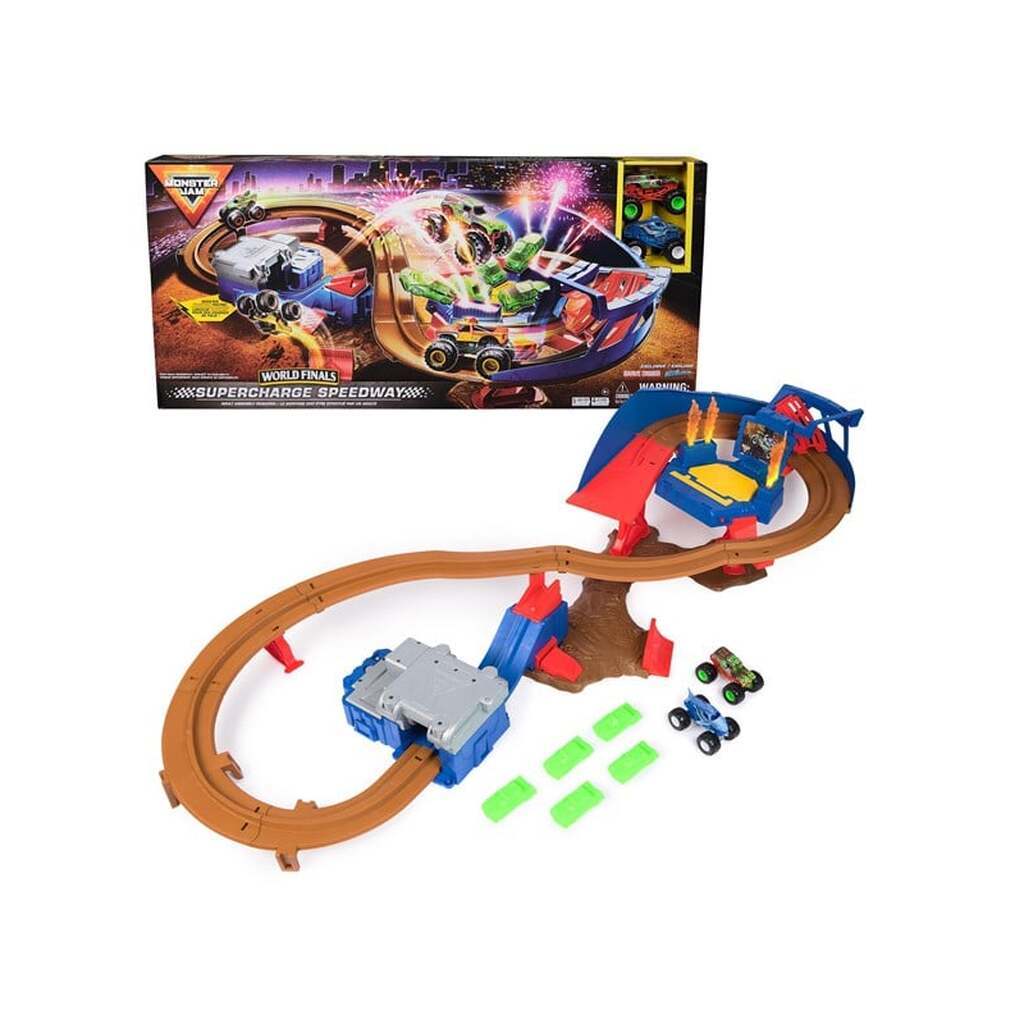 Monster Jam 1:64 Super Charger Speedway Sæt