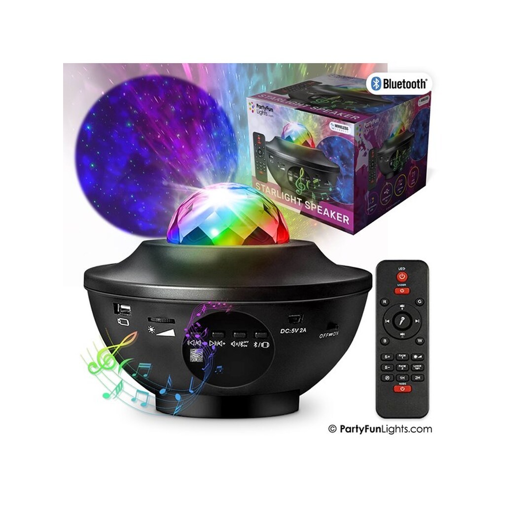 Party Funlight Galakse Bluetooth højttaler med fjernbetjening