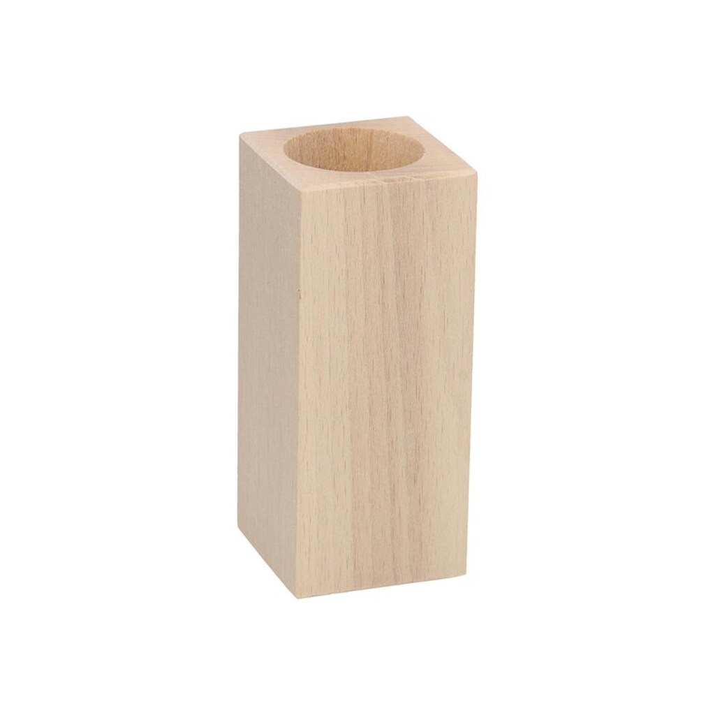 Playwood Tea light holder Square beech wood 13cm