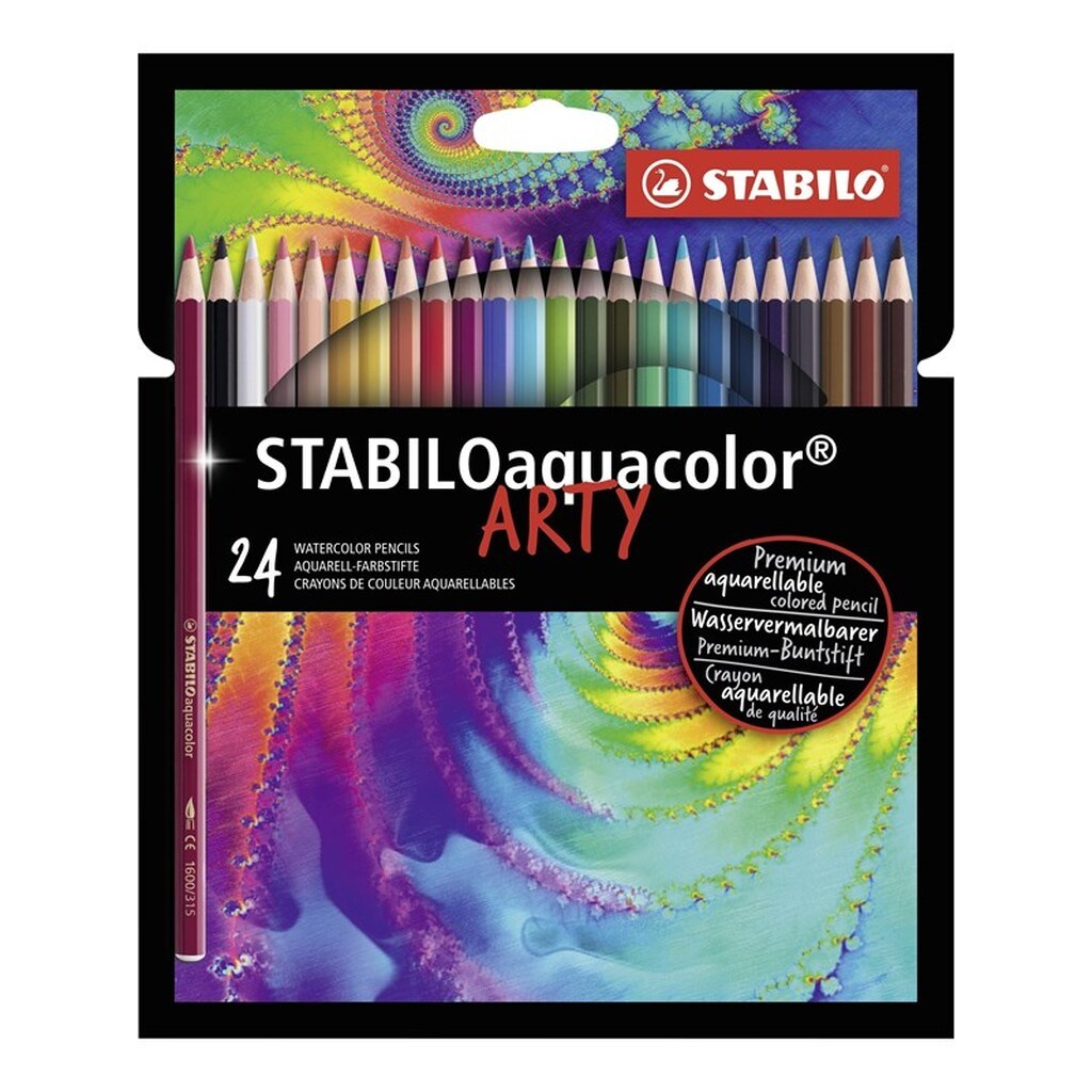 STABILO Aquacolor - Watercolor Colored Pencil - ARTY - Set 24 Pcs.