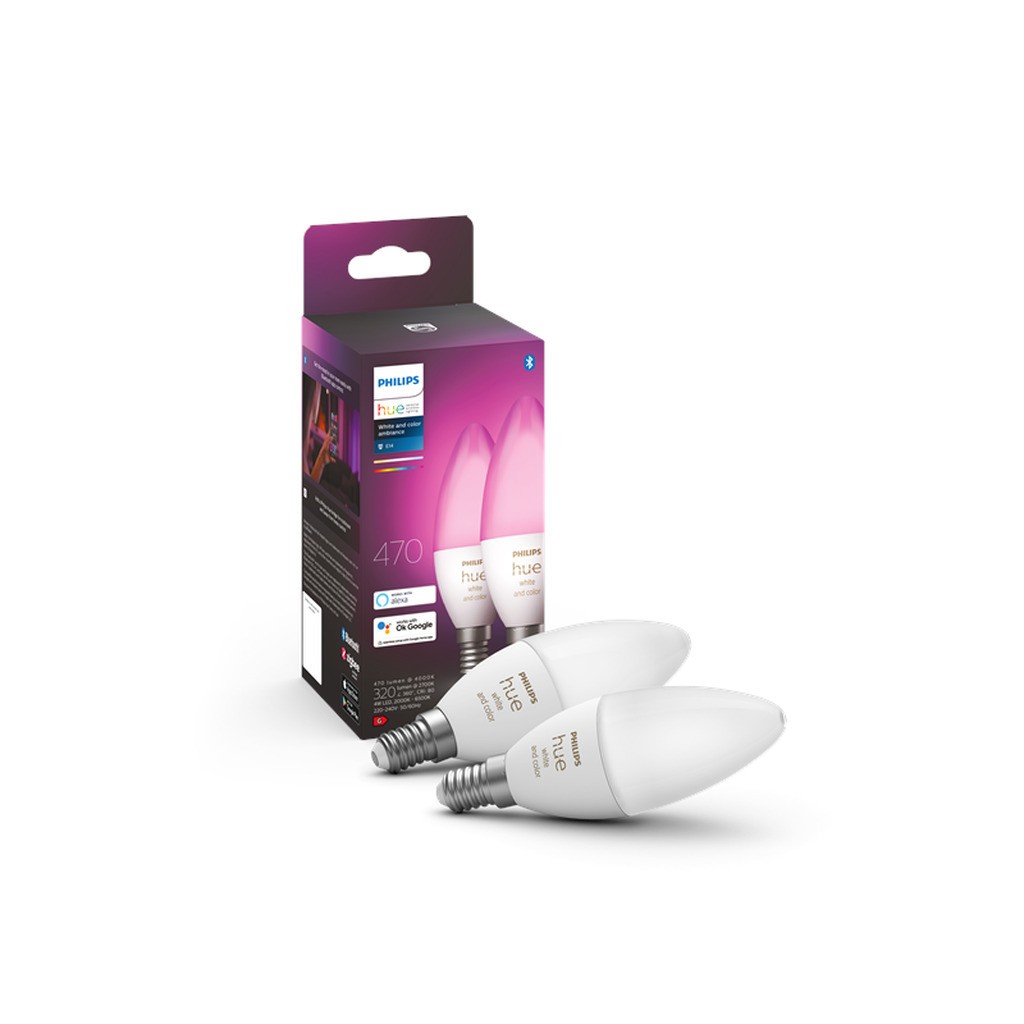 Philips Hue Color E14 B39 Kertepære - 2-Pak