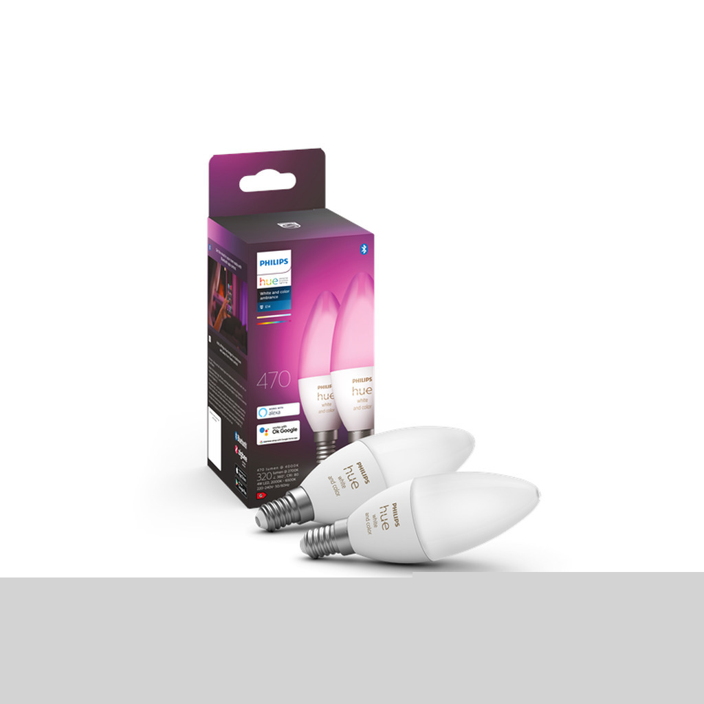 Philips Hue Color E14 B39 Kertepære - 2-Pakke