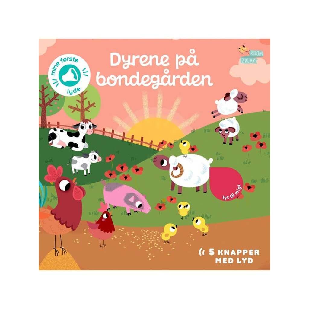 Pegebog med lyd - Dyrene på bondegården - Børnebog - Papbog