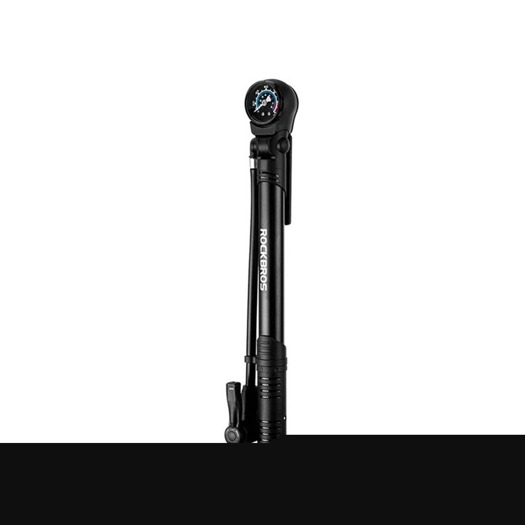 Rockbros 42310006001 bicycle pump with pressure gauge - black