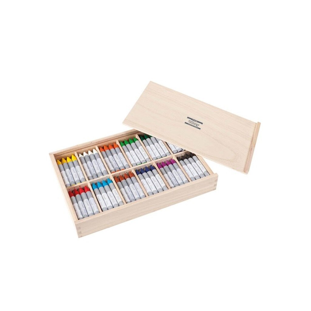Creall Wax Crayons in Storage Box 144pcs.
