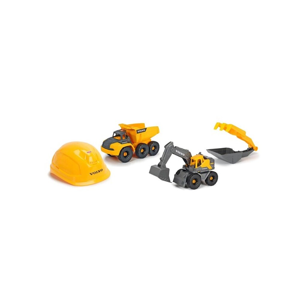 Dickie Volvo Construction Work Vehicles with Helmet