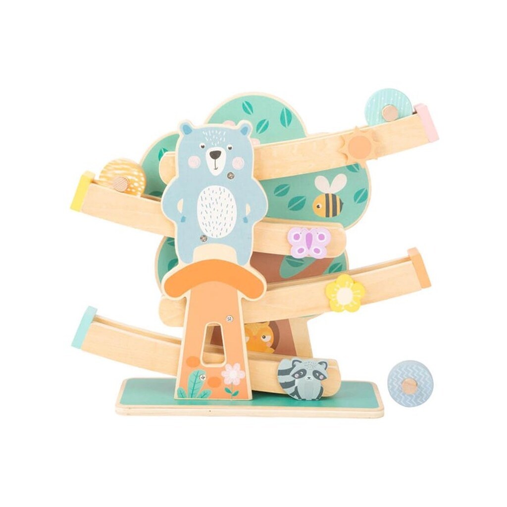 Small Foot - Wooden Marble Run Animals Pastel