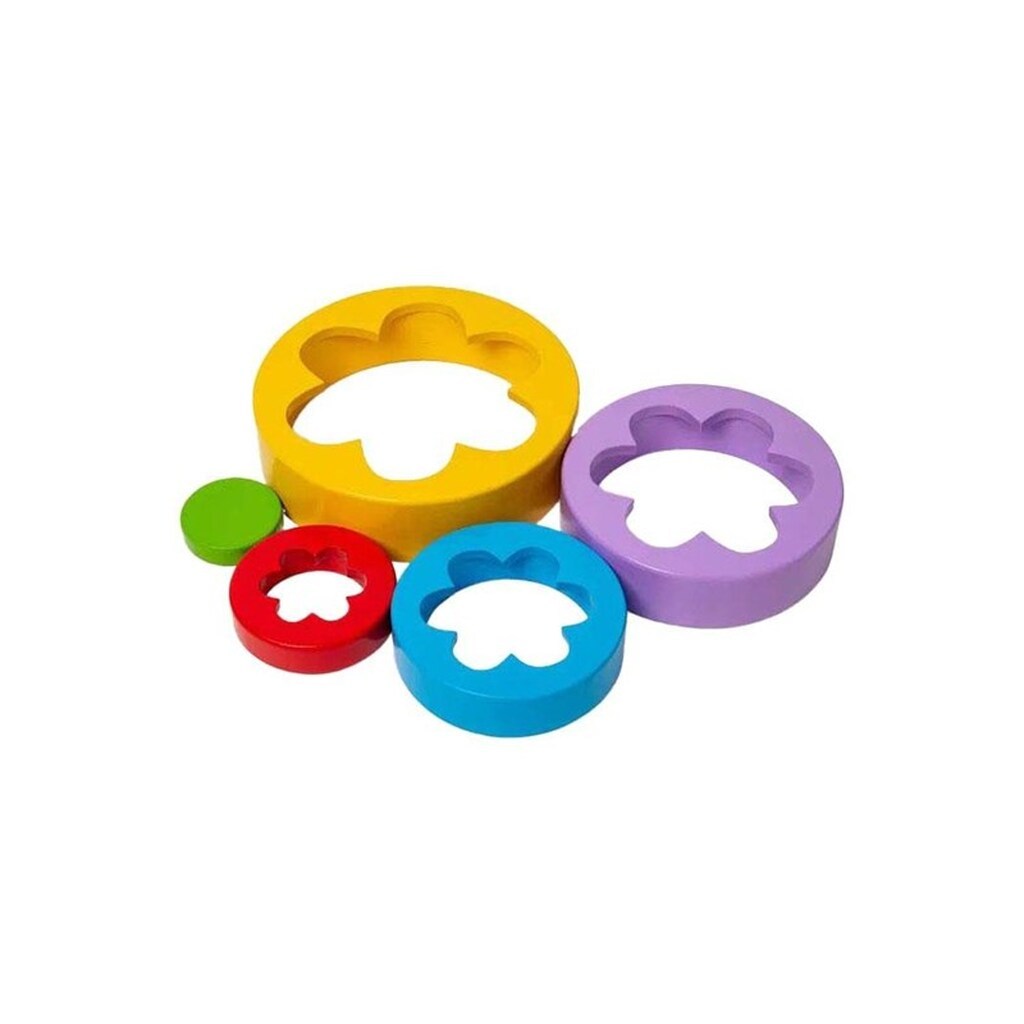 Bigjigs Wooden Flower Tower 5pcs.