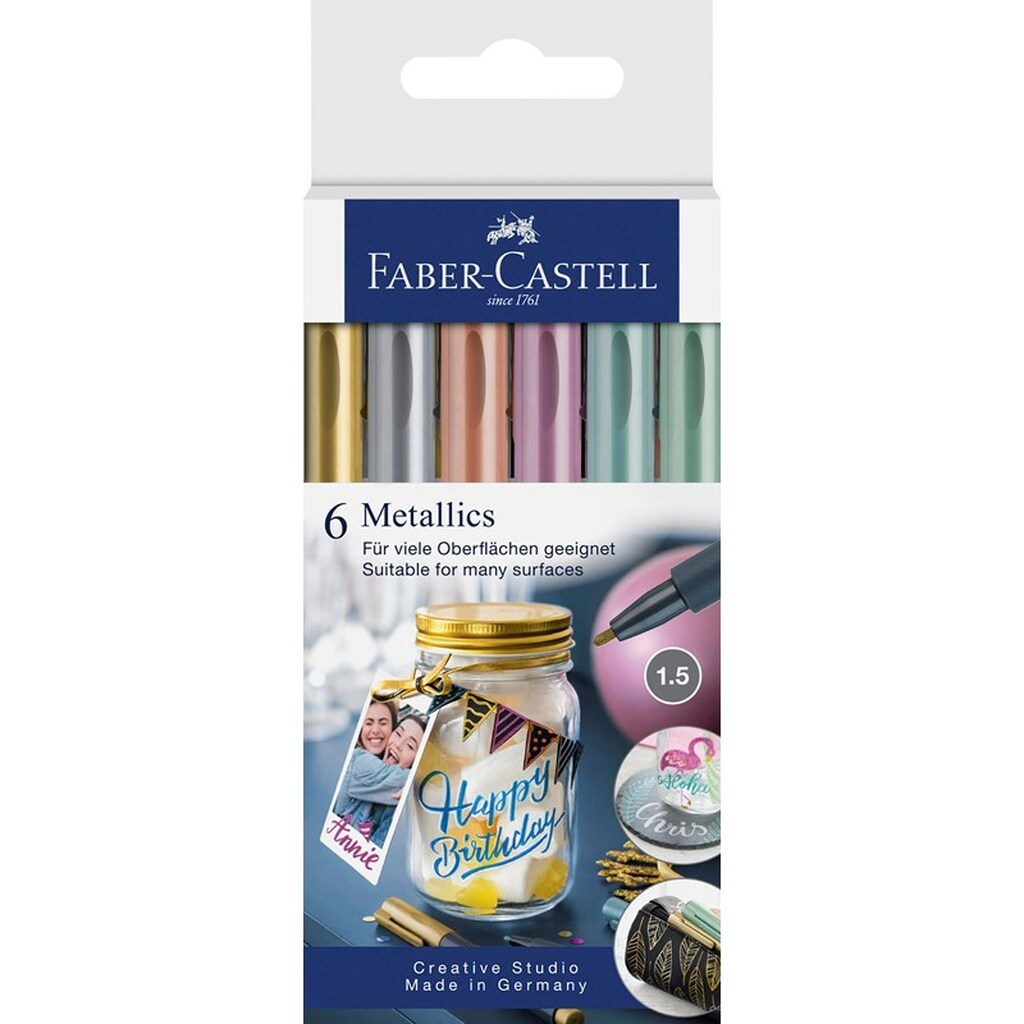 Faber-Castell Metallic pen 6 ass BK