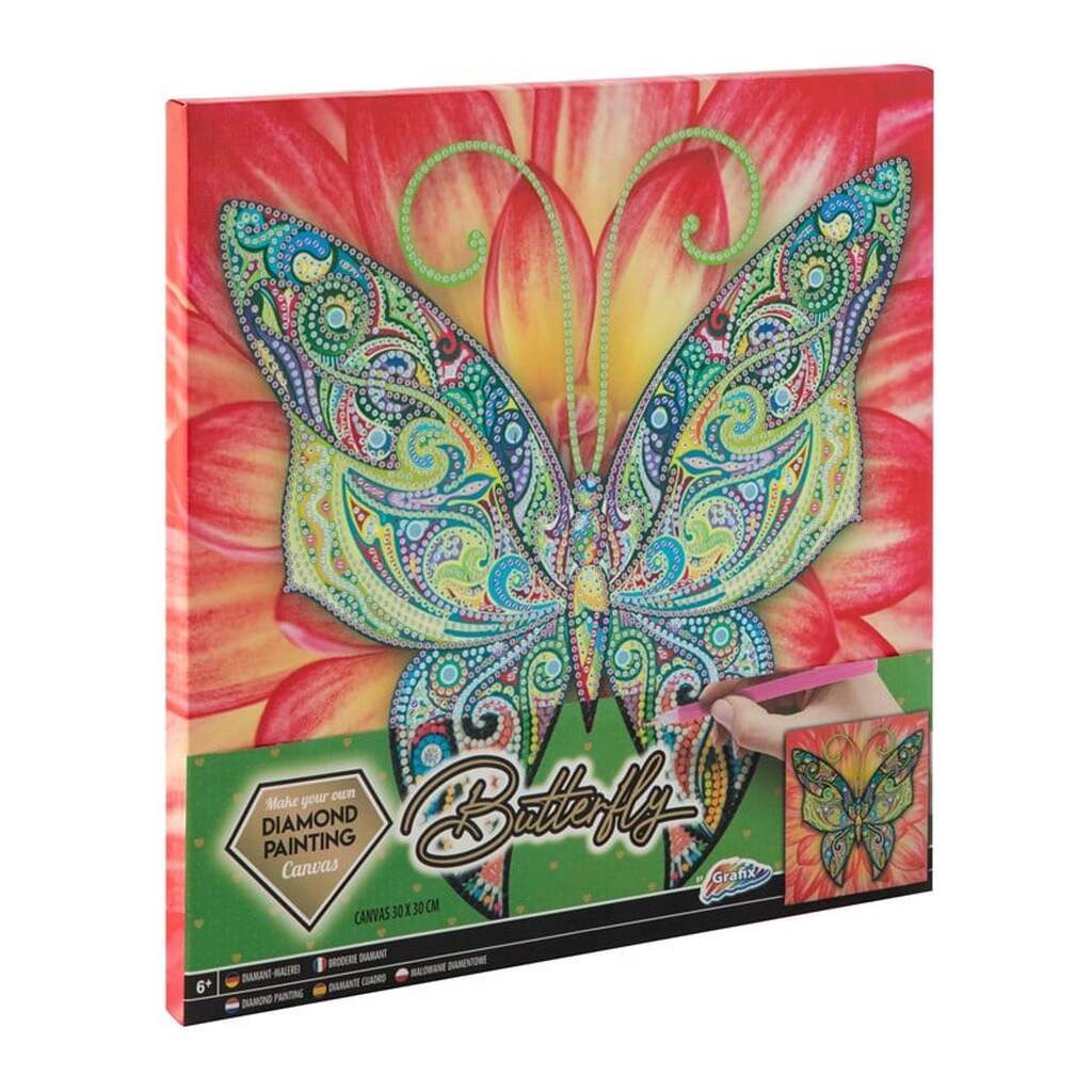 Grafix Diamond Painting on Canvas Butterfly 30 x 30 cm