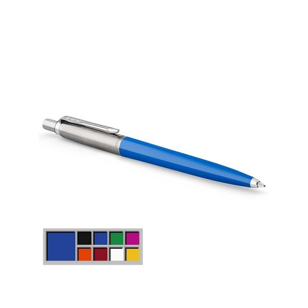 Parker Jotter Originals-kuglepen, blå lakering, medium spids, blå blæk, boblepakke